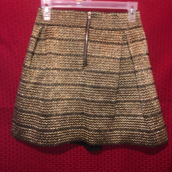 Women's Gold A-Line Skirt - Picture 3 of 4